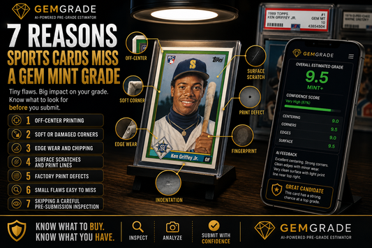 The 7 Most Common Reasons Sports Cards Miss a Gem Mint Grade